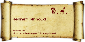 Wehner Arnold névjegykártya