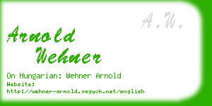 arnold wehner business card